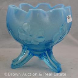 (3) Blue opalescent bowls/rose bowls