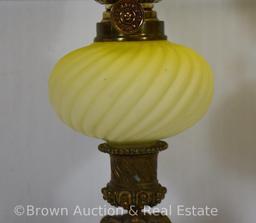 Pr. Victorian peg lamps, 19.5"h