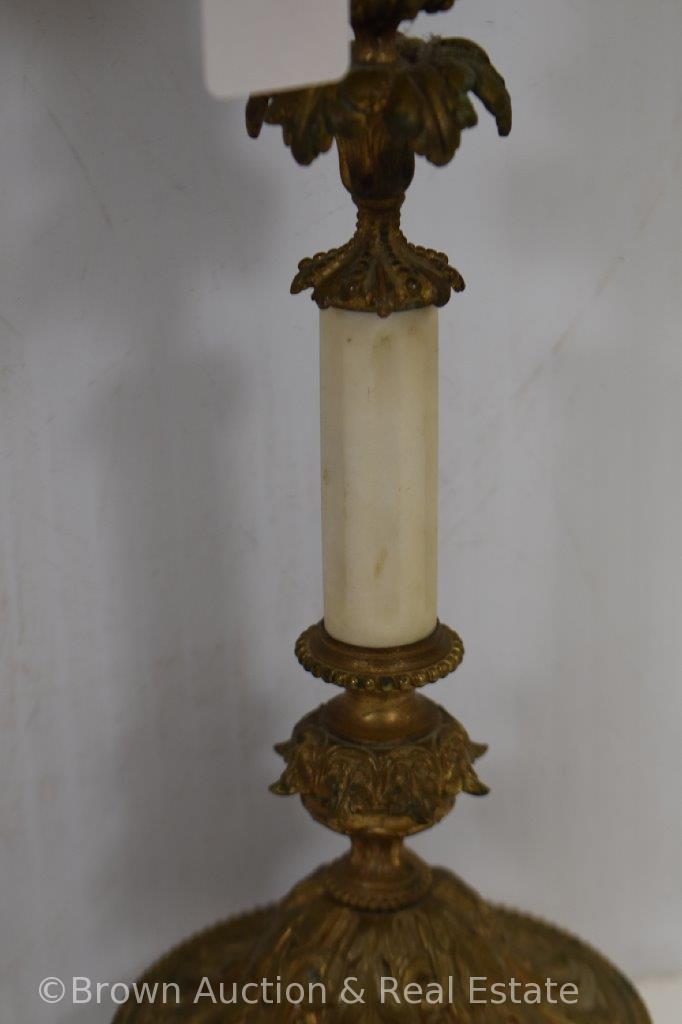 Pr. Victorian peg lamps, 19.5"h