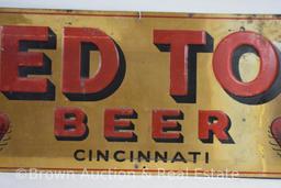 "Red Top Beer" sst embossed advertising sign