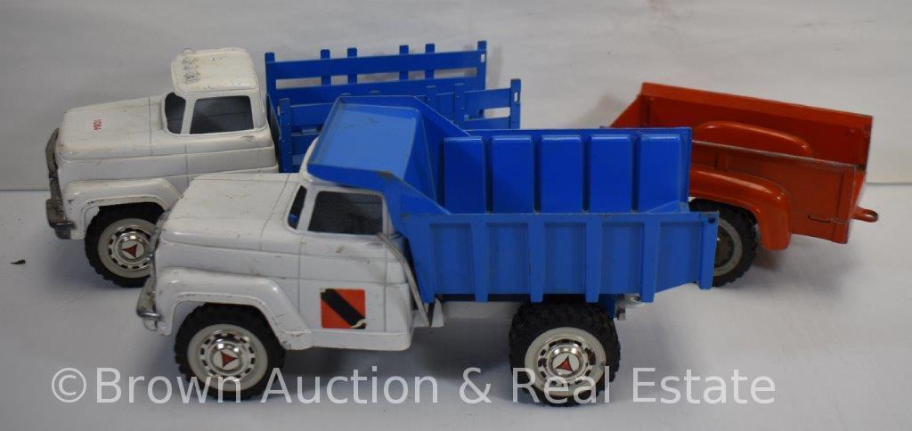 (2) Hubley pressed steel trucks