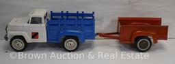 (2) Hubley pressed steel trucks