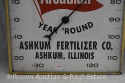 Arcadian Ashkum Fertilizer Co. advertising thermometer