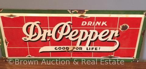Dr. Pepper single sided porcelain advertising sign