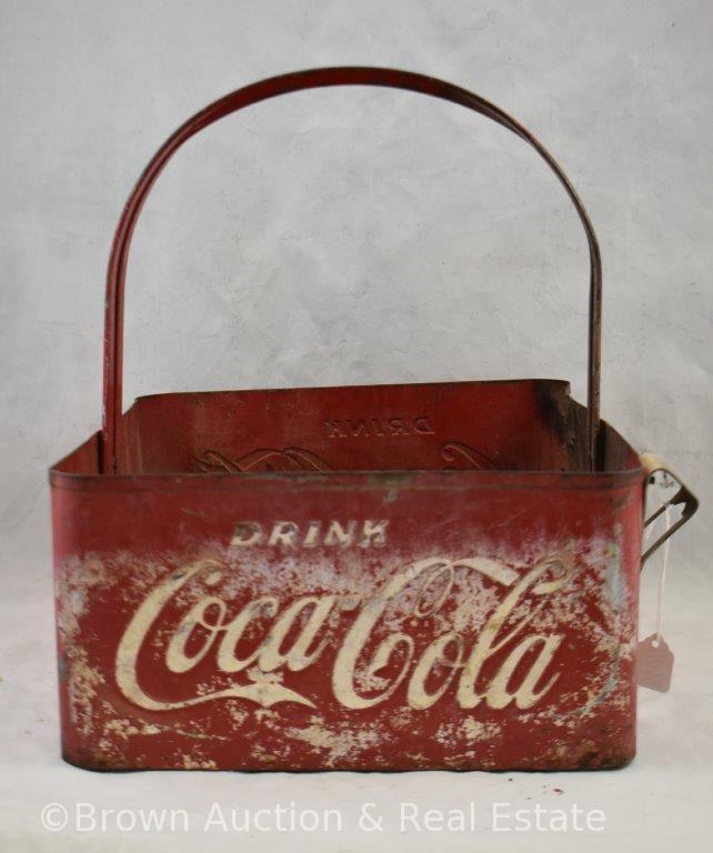 Coca-Cola embossed metal stadium server basket