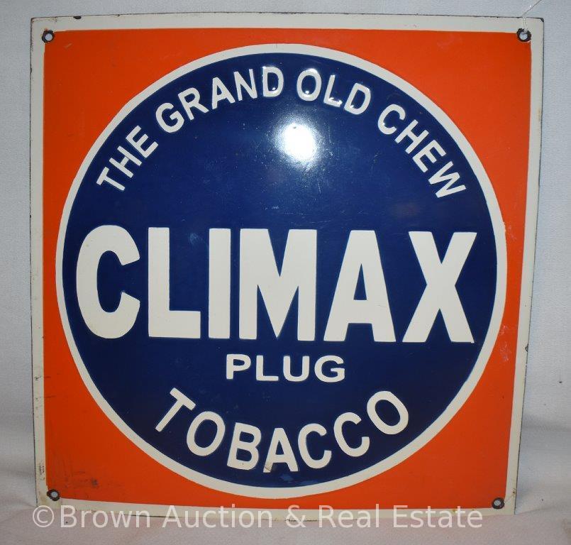 Climax Plug Tobacco single sided porcelain advertising sign