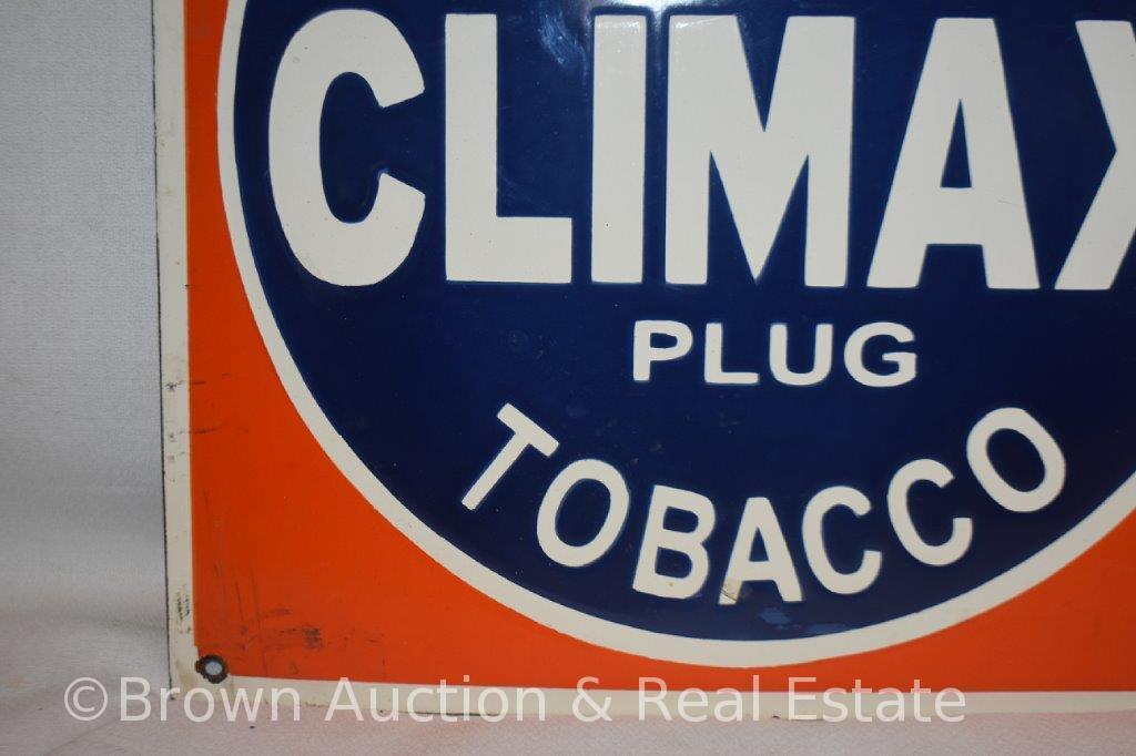Climax Plug Tobacco single sided porcelain advertising sign