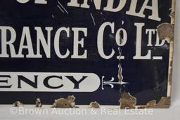 Empire of India Life Assurance Co. single sided porcelain advertising sign