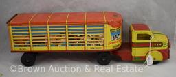Marx tin litho "Marcrest Livestock Lines" truck and trailer