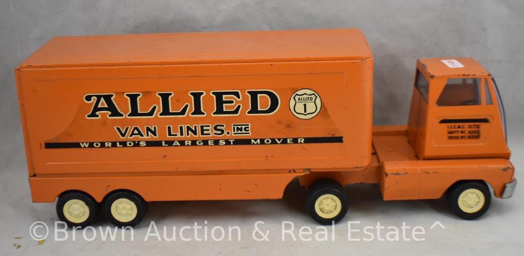 Tonka "Allied Van Lines" semi-truck and trailer