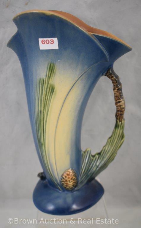 Roseville Pine Cone 485-10" pitcher, blue