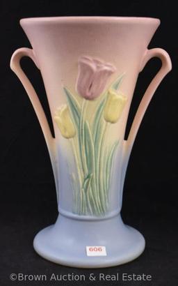 Hull Tulip 100-33-10" vase, pink/blue