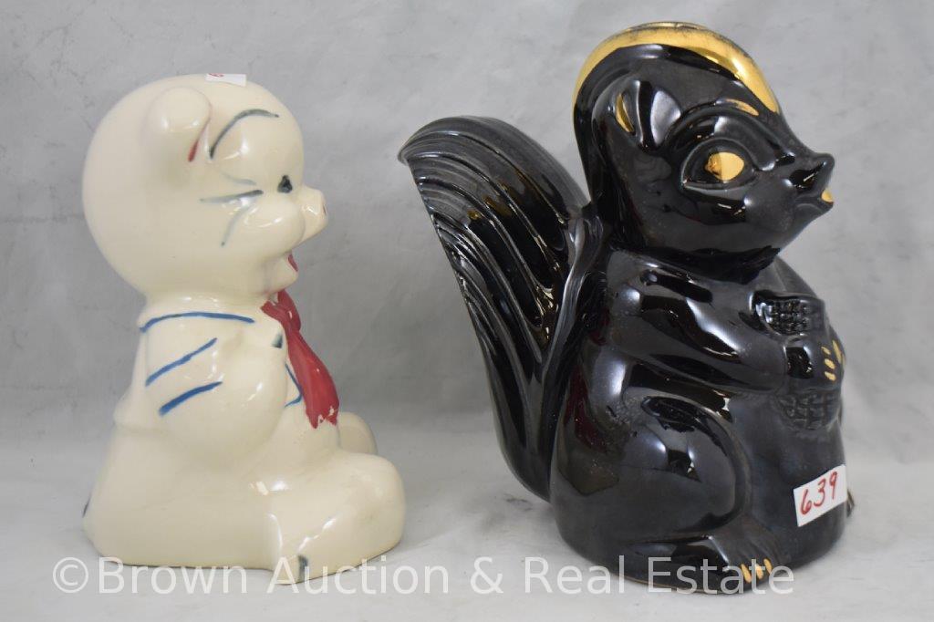 (2) Porcelain novelty banks