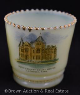 (3) Custard Glass toothpick holders