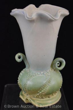 Ceramic Studio 7" vase, unusual shape and colors