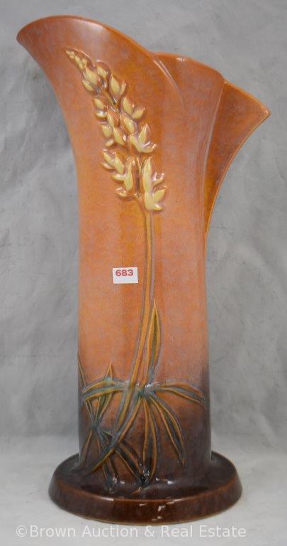 Roseville Wincraft 288-15" vase, tan/orange