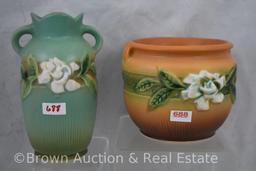 (2) Roseville Gardenia pieces