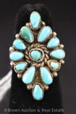 Turquoise ring, 13 stones