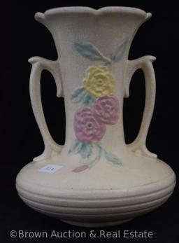 Hull Open Rose 102 8.5" vase, cream