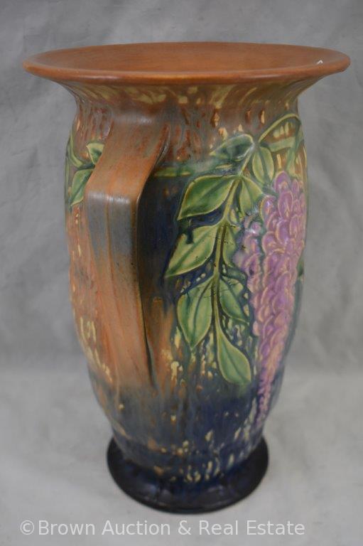 Roseville Wisteria 640-12" vase, blue