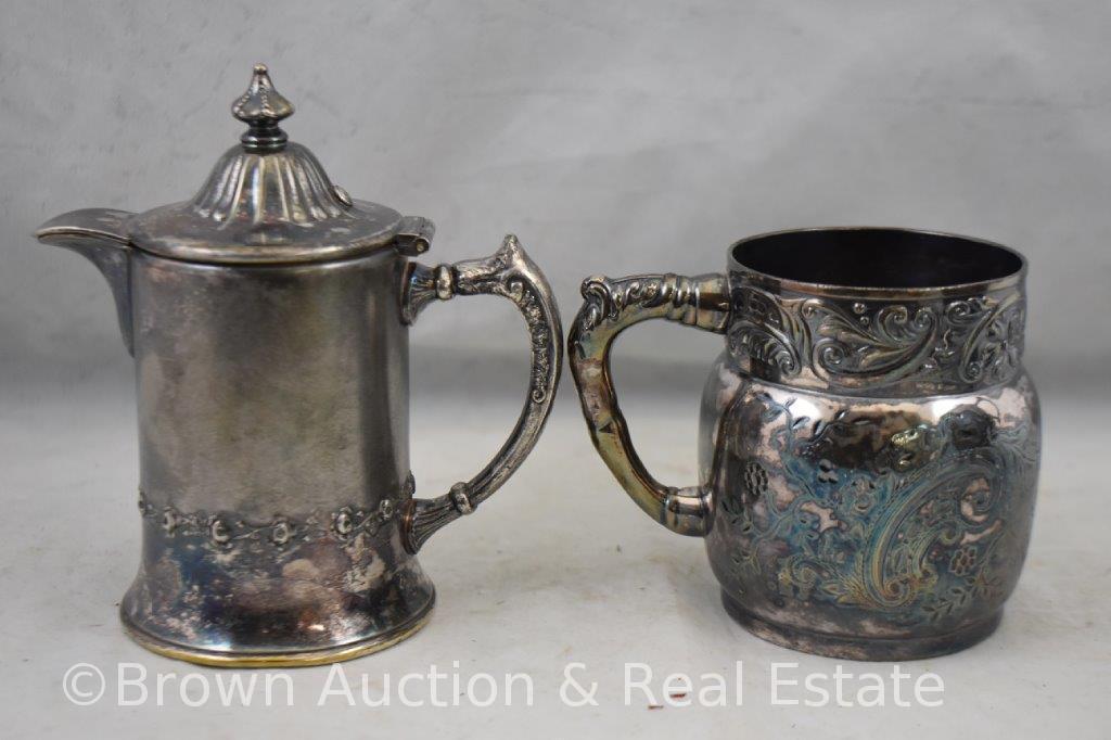 Teapot and (2) mrkd. Pairpoint pieces - cov. creamer and cup