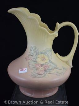 Hull Wild Flower W-11-8.5" pitcher, brown/yellow