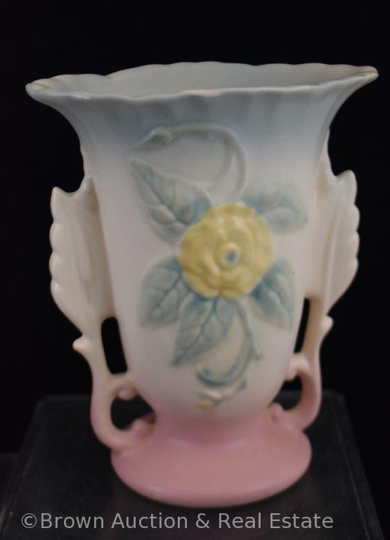 (2) Hull Open Rose 6.25" vases