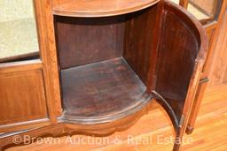 Unusual Provencial-style china cabinet, nice inlaid wood designing