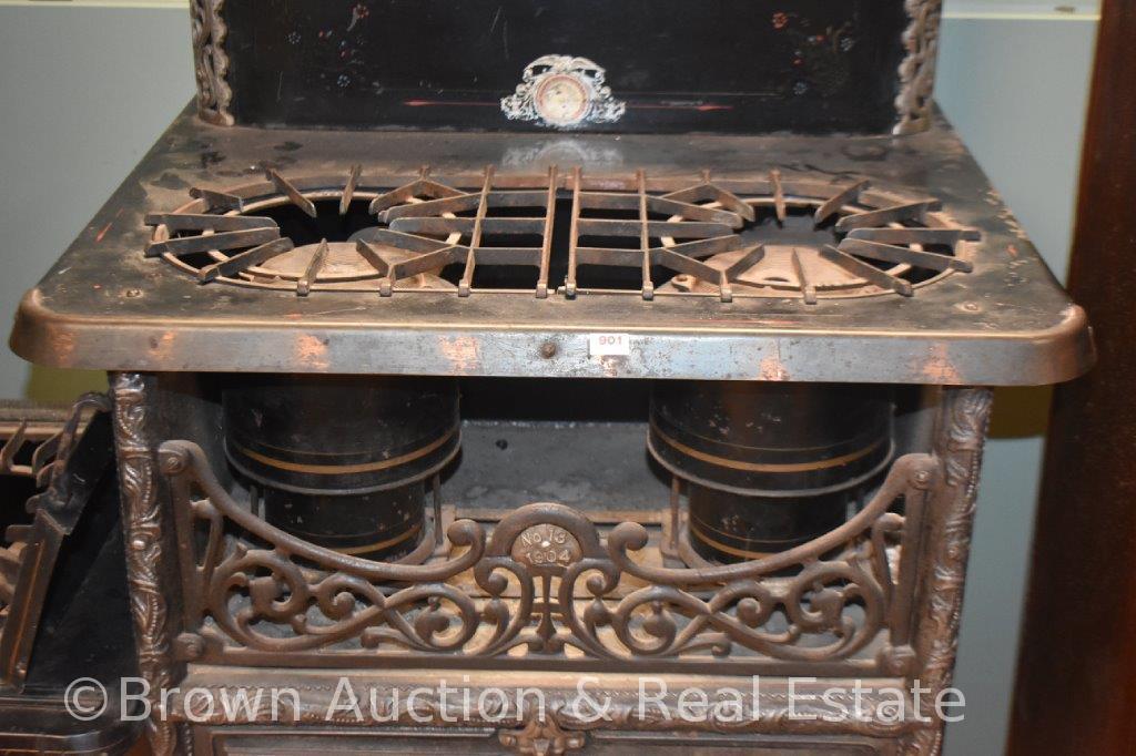 Early 1900's Cast Iron and steel Schneider and Trenkamp Co. Reliable cook stove, Cast Iron and