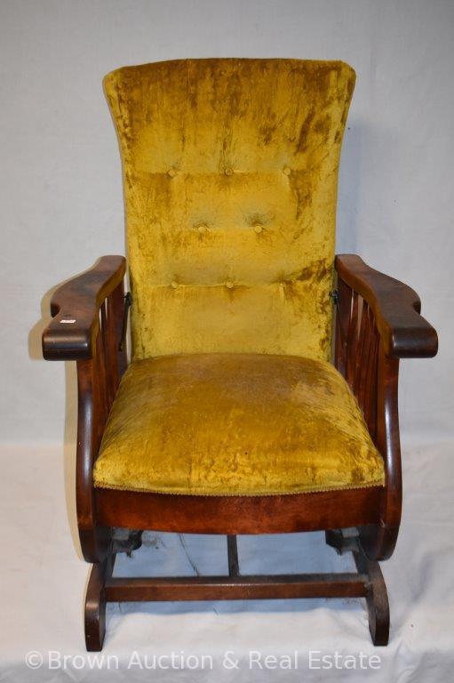 Rocker/recliner combination, gold upholstery