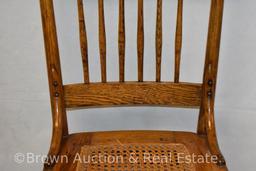 Oak cane bottom dining room chair