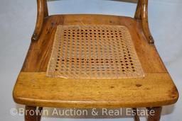 Oak cane bottom dining room chair