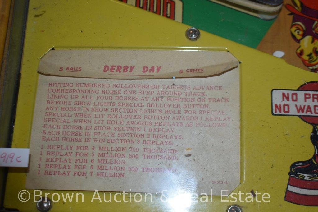 D. Gottlieb and Co. "Derby Day" pinball machine