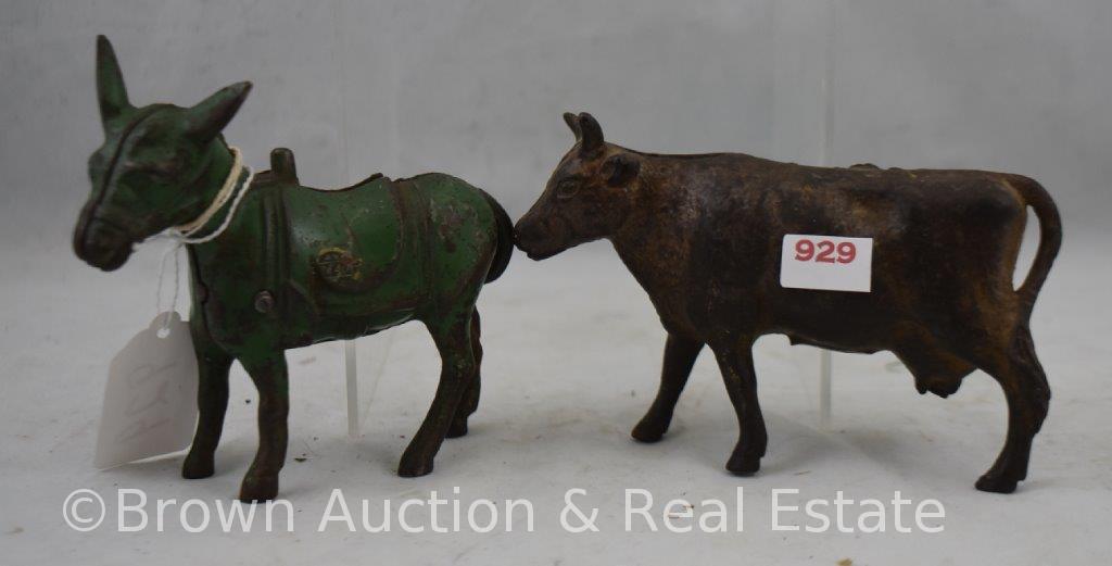 (2) Cast Iron figural banks