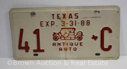 (4) Booster license plates and (1) '65 KS motorcycle plate