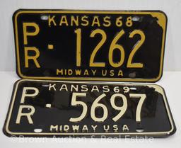 (10) Kansas license platess, 1960-69 (consecutive years)
