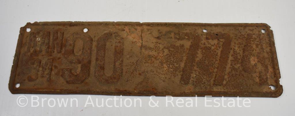 (3) Kansas license plates: 1922, 34 and 37