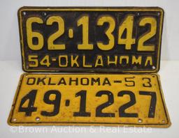 (6) Oklahoma license plates: 1951, 53, 54, 56, 58, 59,