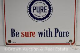 "Pure-Pep Pure Oil" single sided porcelain advertising sign