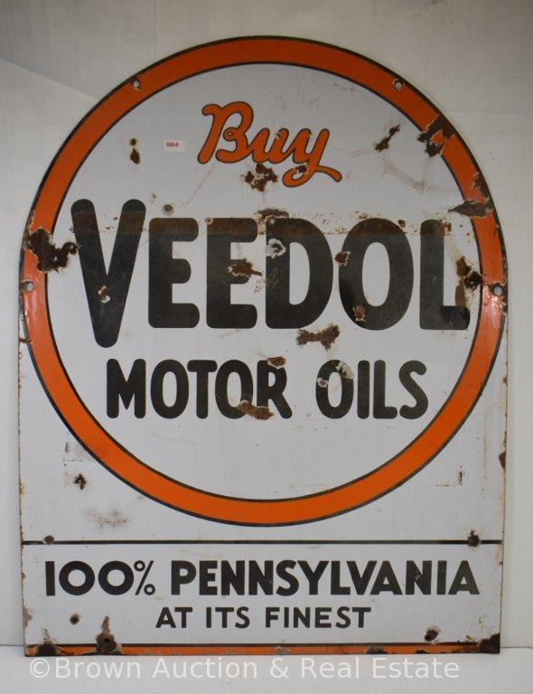 Veedol Motor Oils double-sided porcelain sign