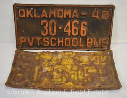 (6) Oklahoma license plates: 1930's and 40's