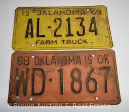 (5) Oklahoma license plates: 1962, 64, 66, 68, 69 + '75 mobile home