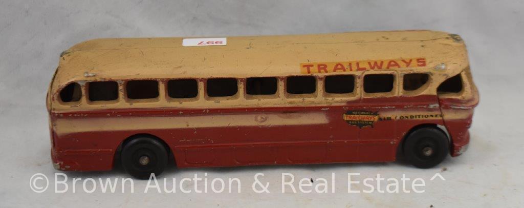 Cast Iron Realistic Toy Co. "Trailways" bus