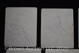 (6) Mrkd. KPM bisque scenic lithophane panels