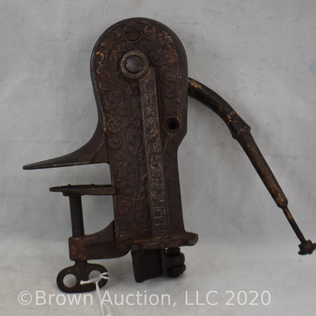 (2) Cast Iron pieces: Champion bar screw/automatic bottle opener; gear driven "Squirrel Cracker" nut