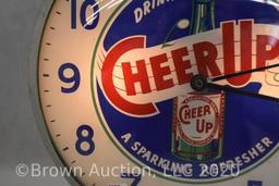 "Drink Cheer Up" 15"d advertising clock