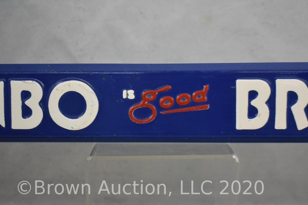 (2) Advertising bread door push bars, Holsum and Rainbo