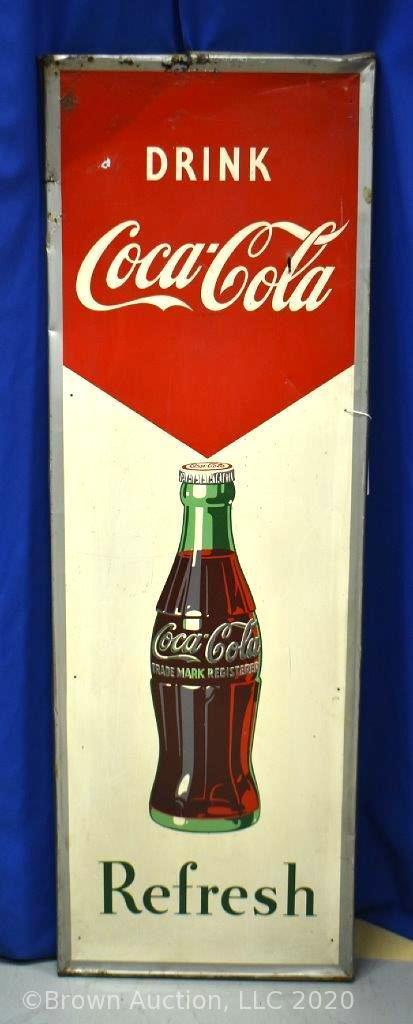 SS tin Coca-Cola vertical advertising sign