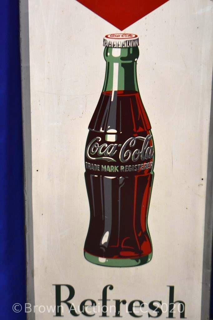 SS tin Coca-Cola vertical advertising sign