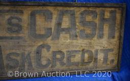 Wooden painted General Store credit sign